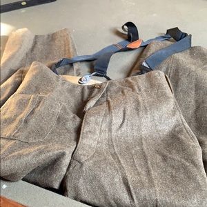 Military issue pants with suspenders